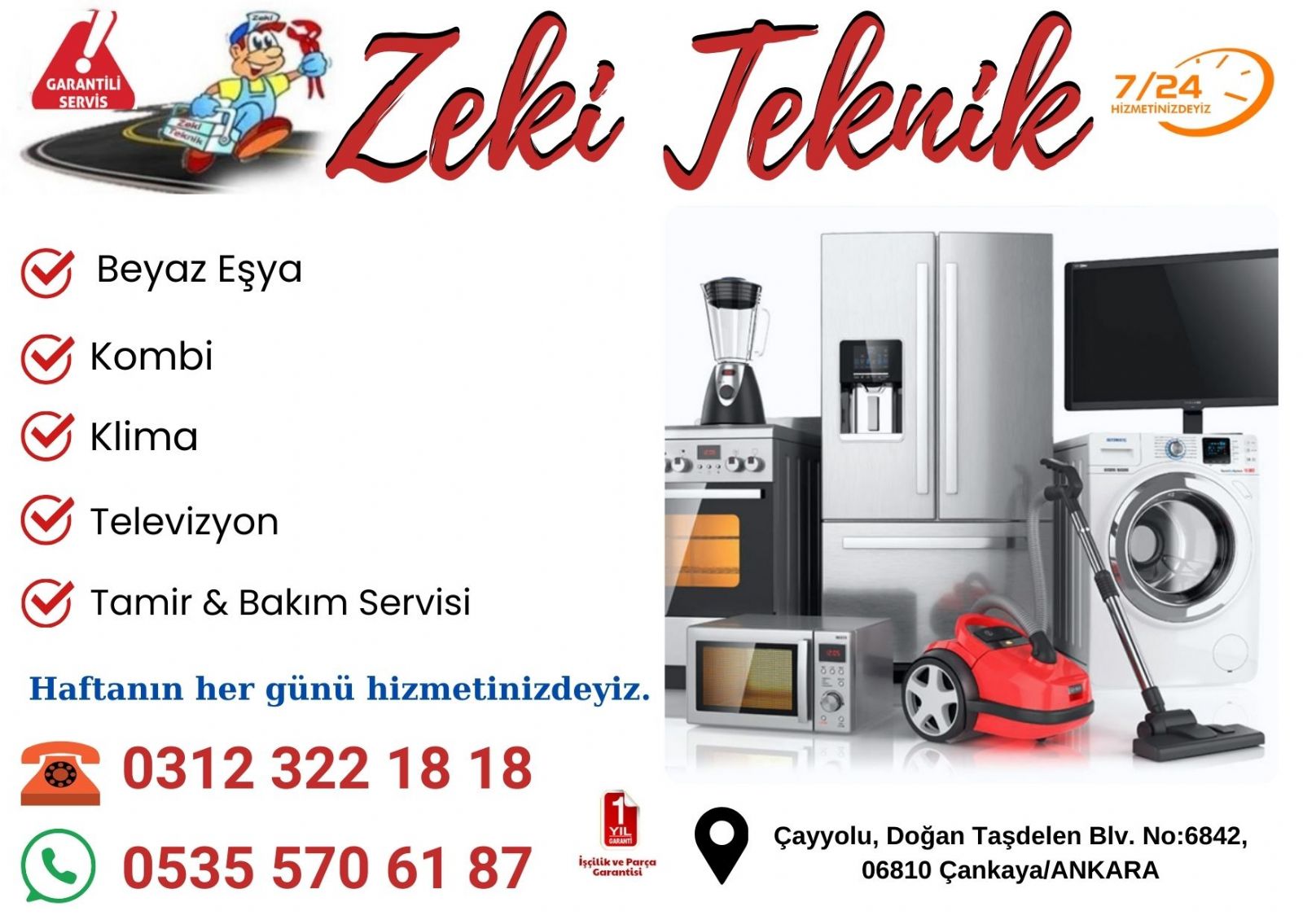 Çayyolu Beyaz Eşya Servisi
